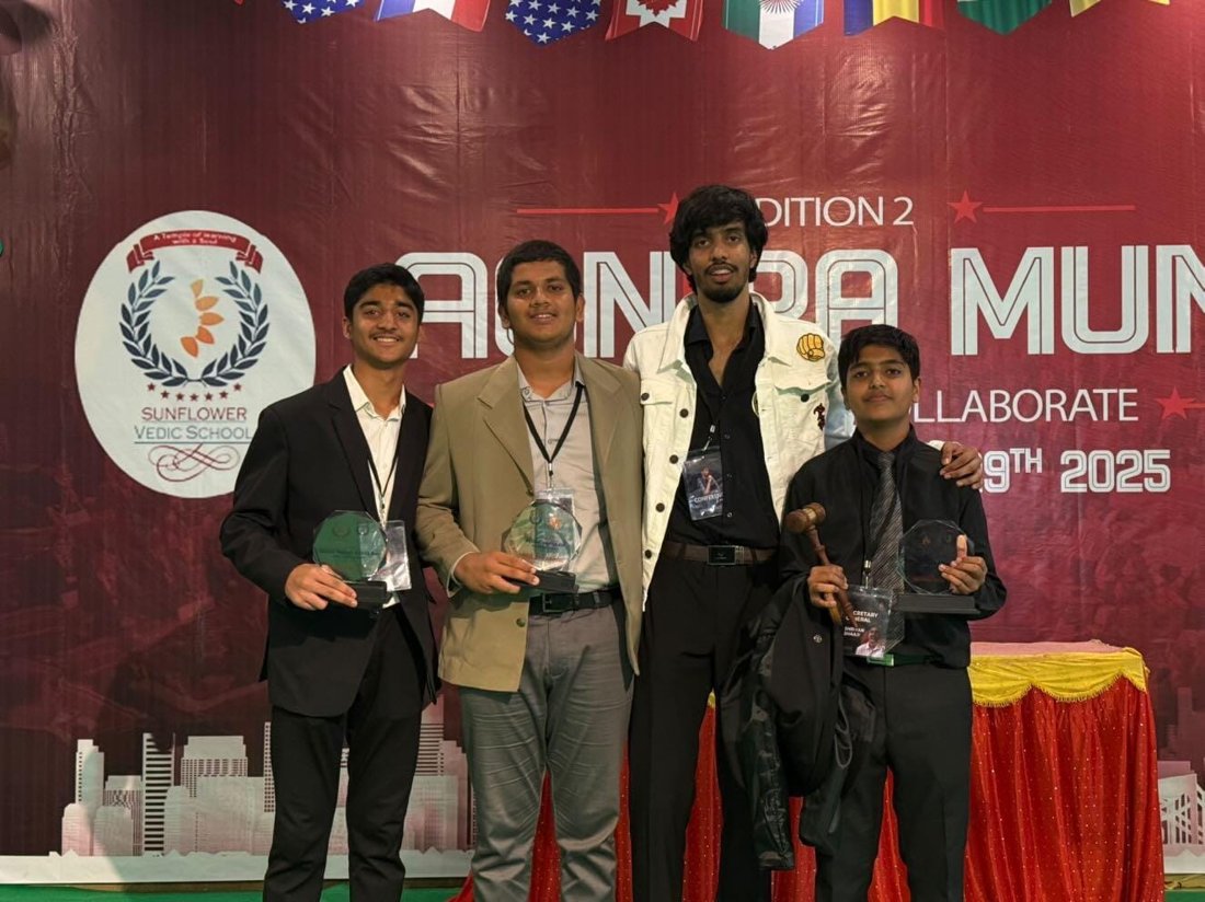 Award winners at the Agnira MUN closing ceremony